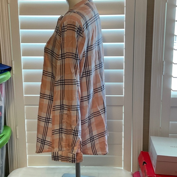 Cato Peach and Black Plaid Button Down Shirt - Picture 5 of 9